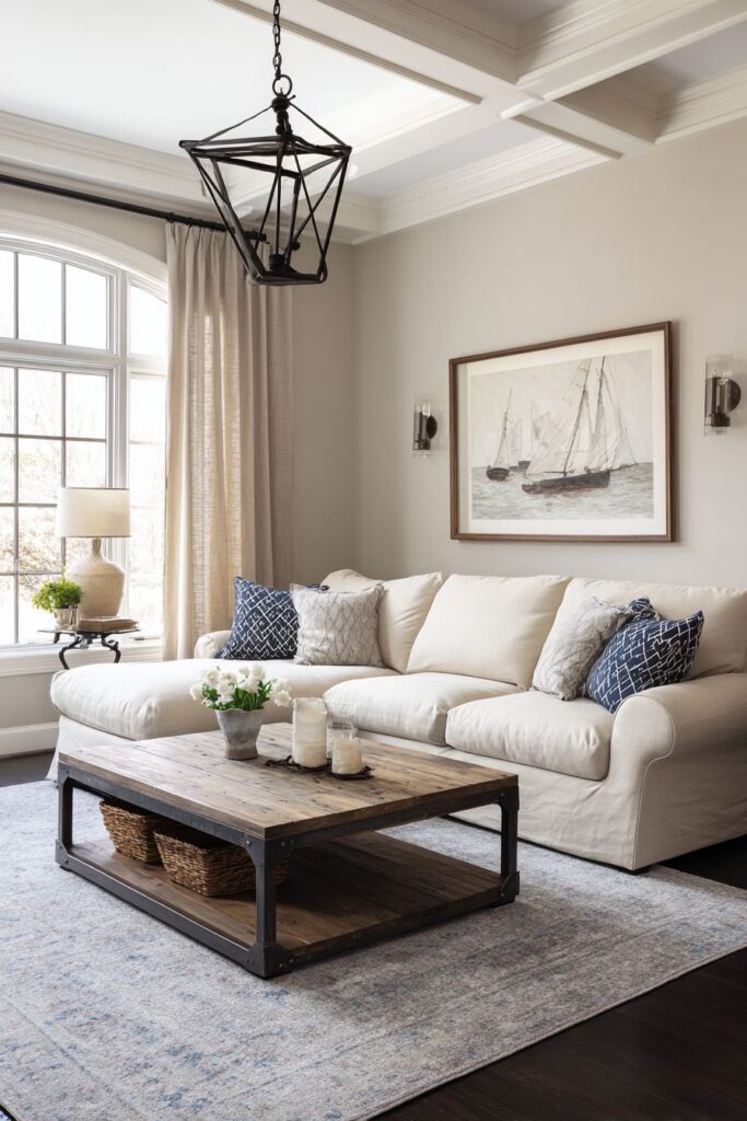 Comfortable Sectional with Rustic Accents