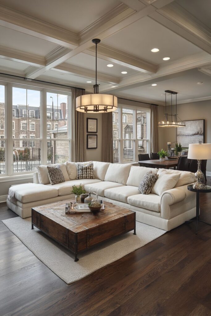 Comfortable Sectional with Rustic Accents