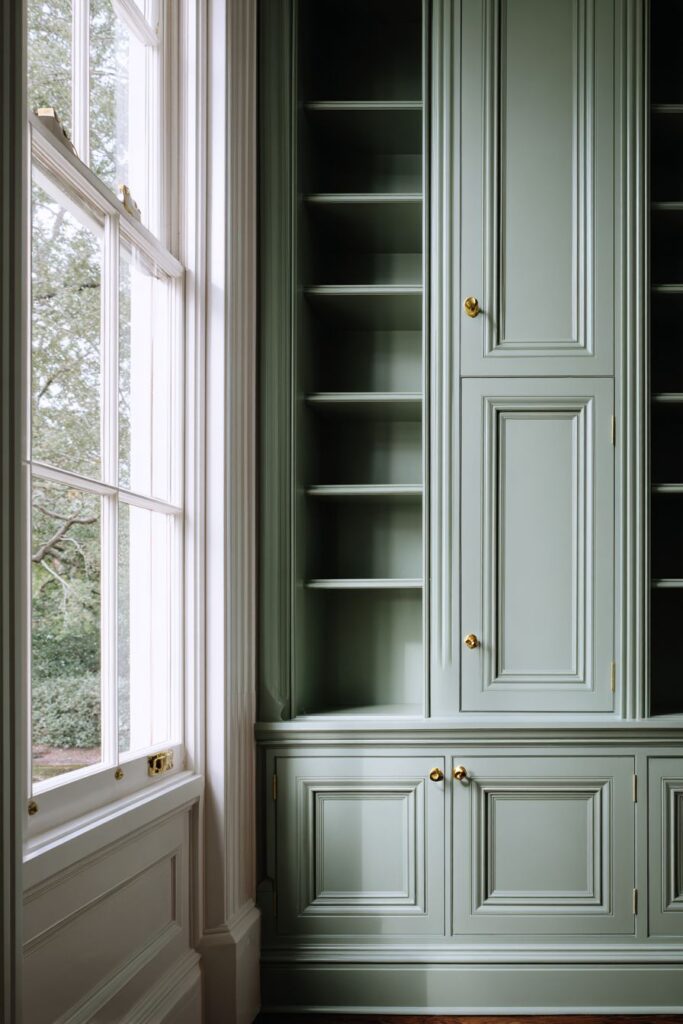 Built-In Custom Millwork in Sage Green