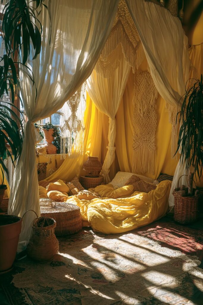 Bohemian Yellow Paradise with Natural Elements