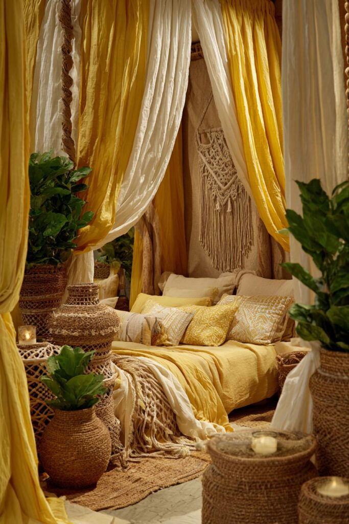 Bohemian Yellow Paradise with Natural Elements