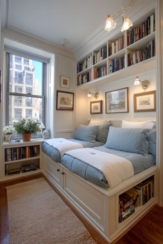 Platform Beds with Integrated Storage Cubbies