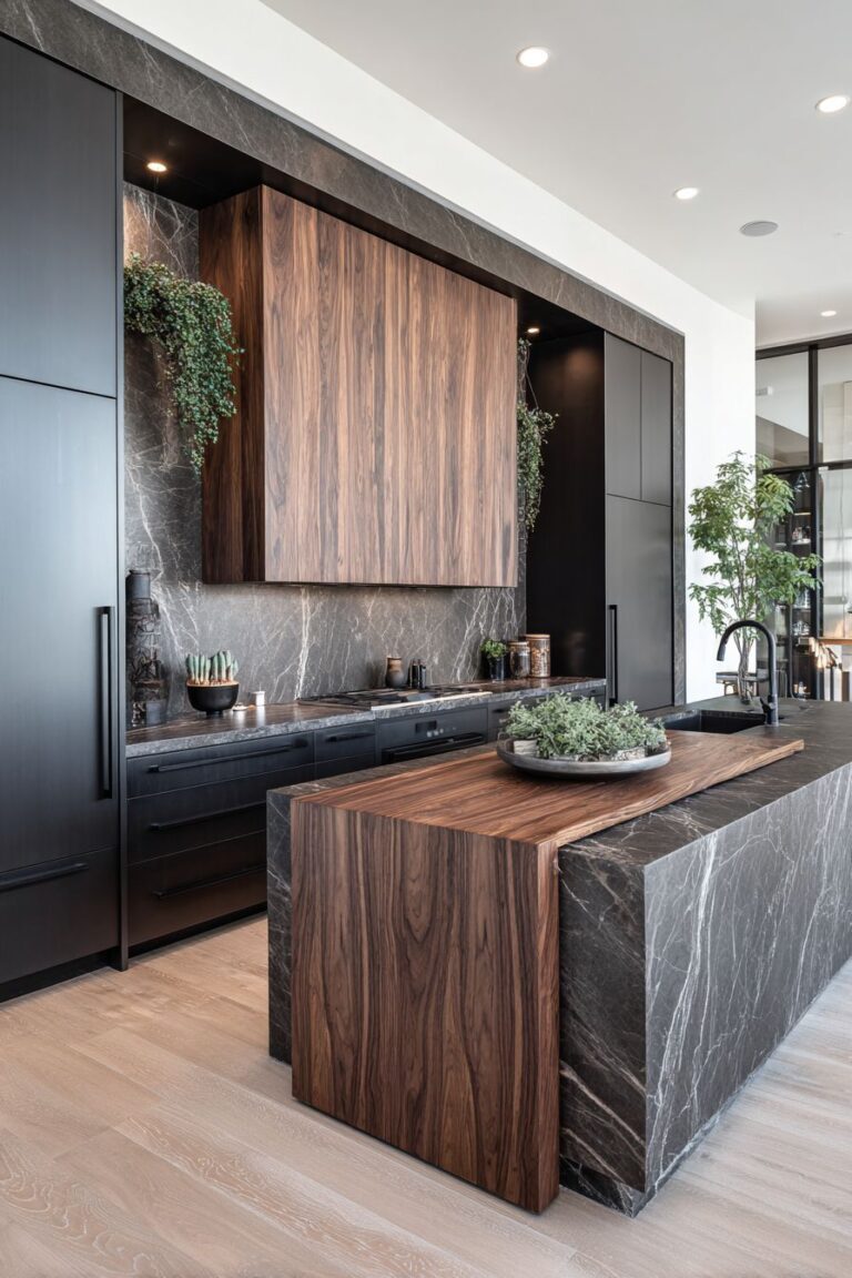 Black and Wood Kitchen Ideas