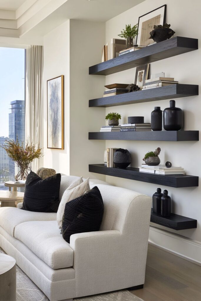 Modern Black Floating Shelves Display