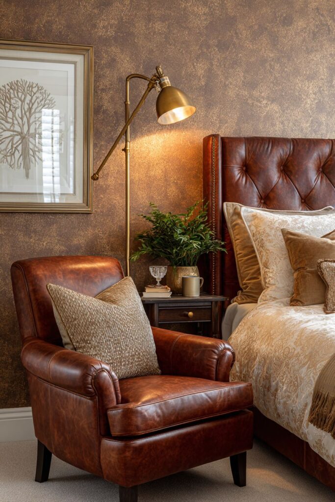 Luxurious Velvet and Grass cloth Sophistication