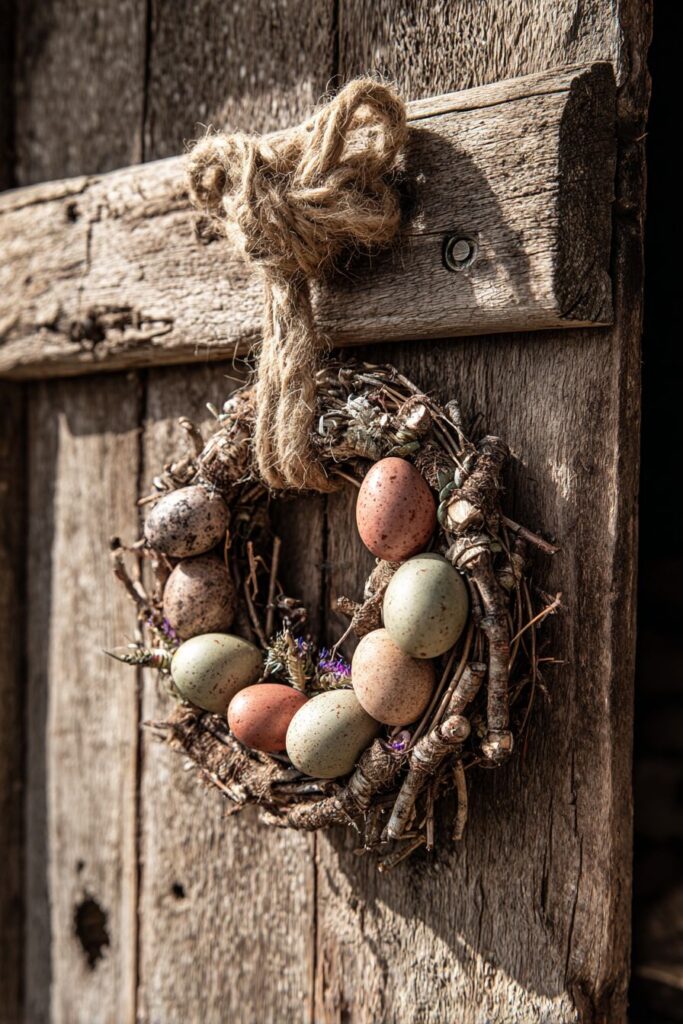 Rustic Twig and Birch Bark Wreath with Natural Elements