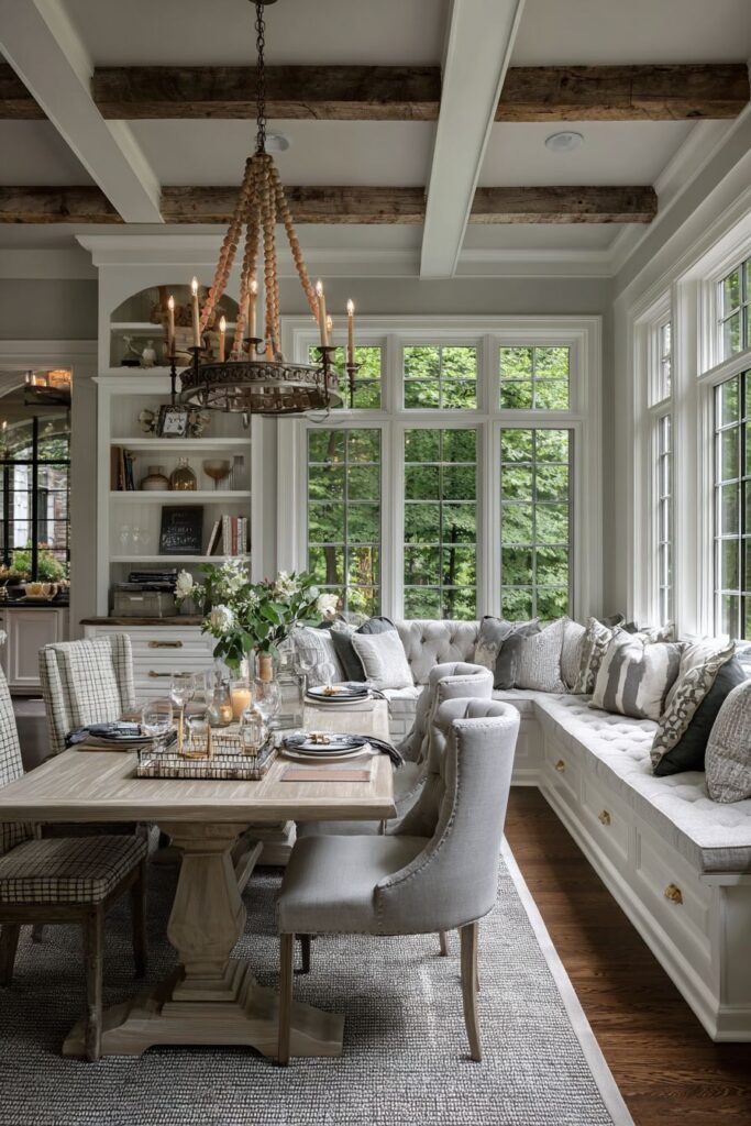 Farmhouse Elegance with Mixed Seating