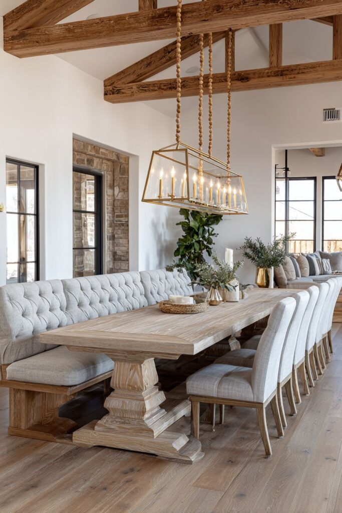 Farmhouse Elegance with Mixed Seating