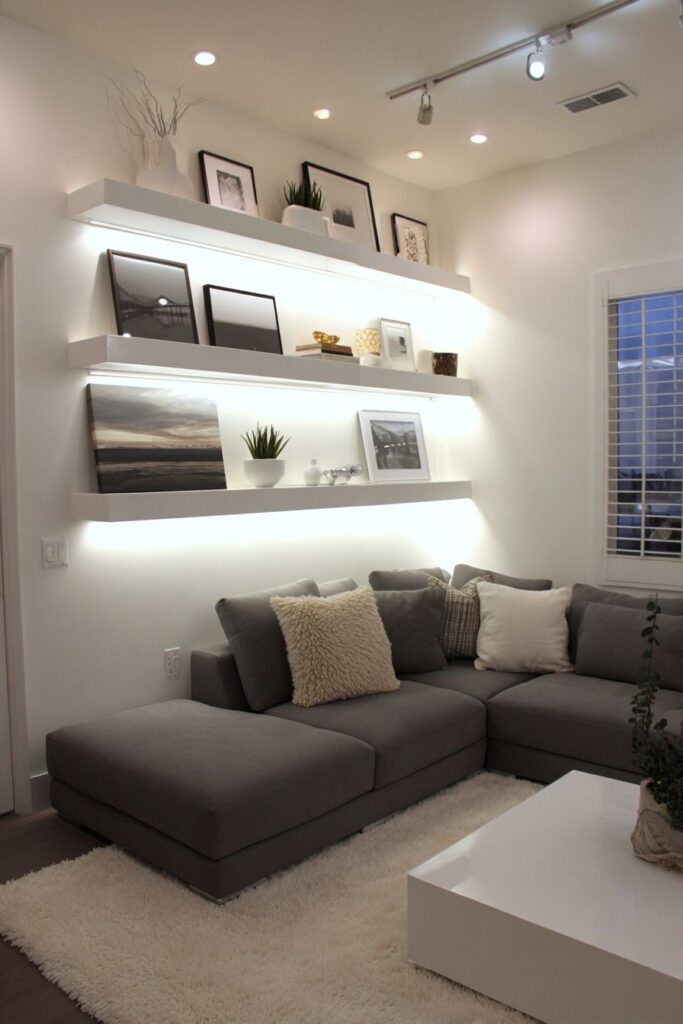 Modern Functional Gallery with Integrated Shelving