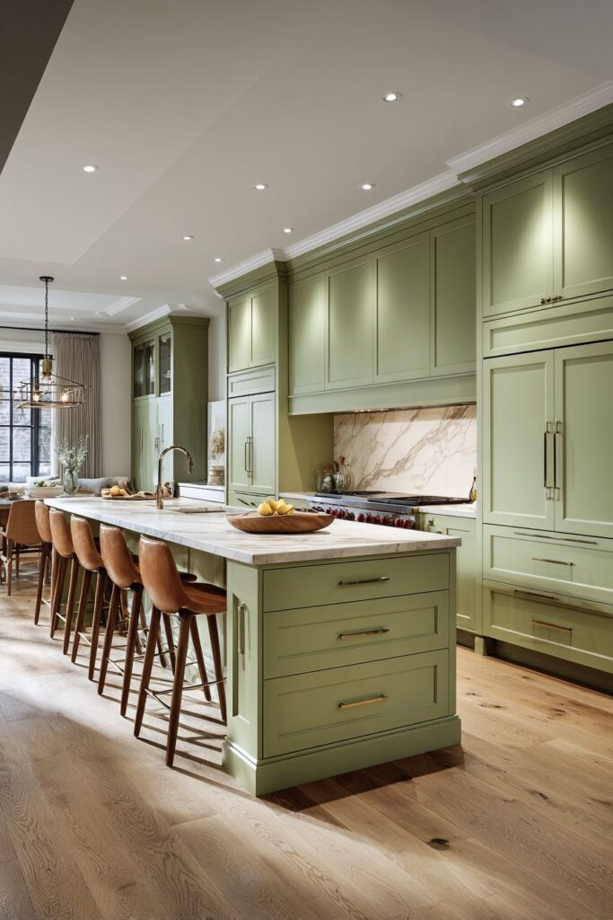 Sage Walls with Cream Cabinet Serenity