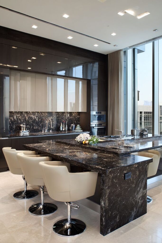 Contemporary Black Granite Sophistication