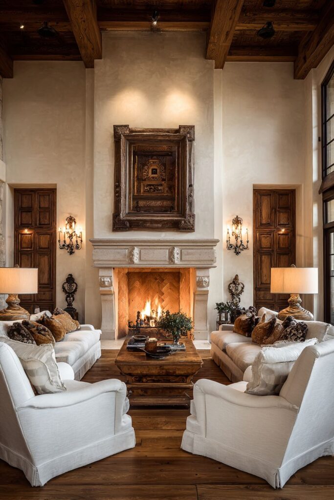 Classic Symmetry with Fireplace Centerpiece