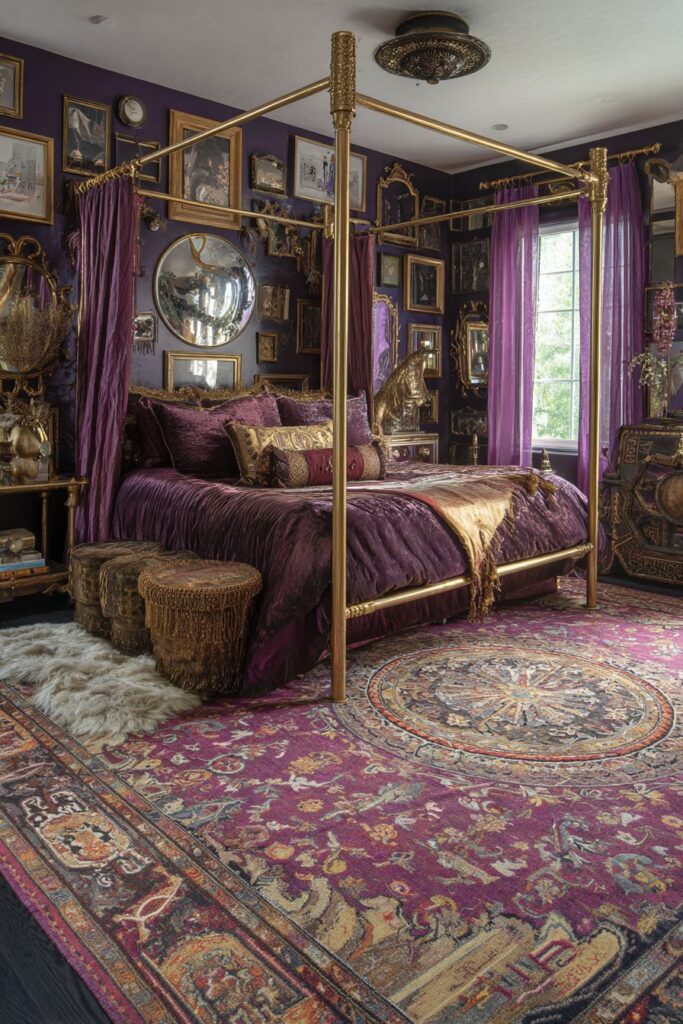 Brass and Plum Reflective Elegance