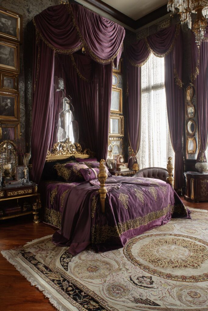 Brass and Plum Reflective Elegance