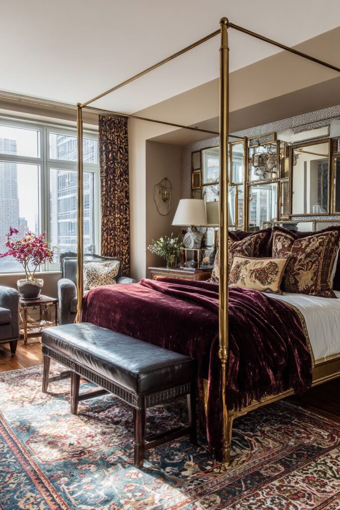 Brass and Plum Reflective Elegance