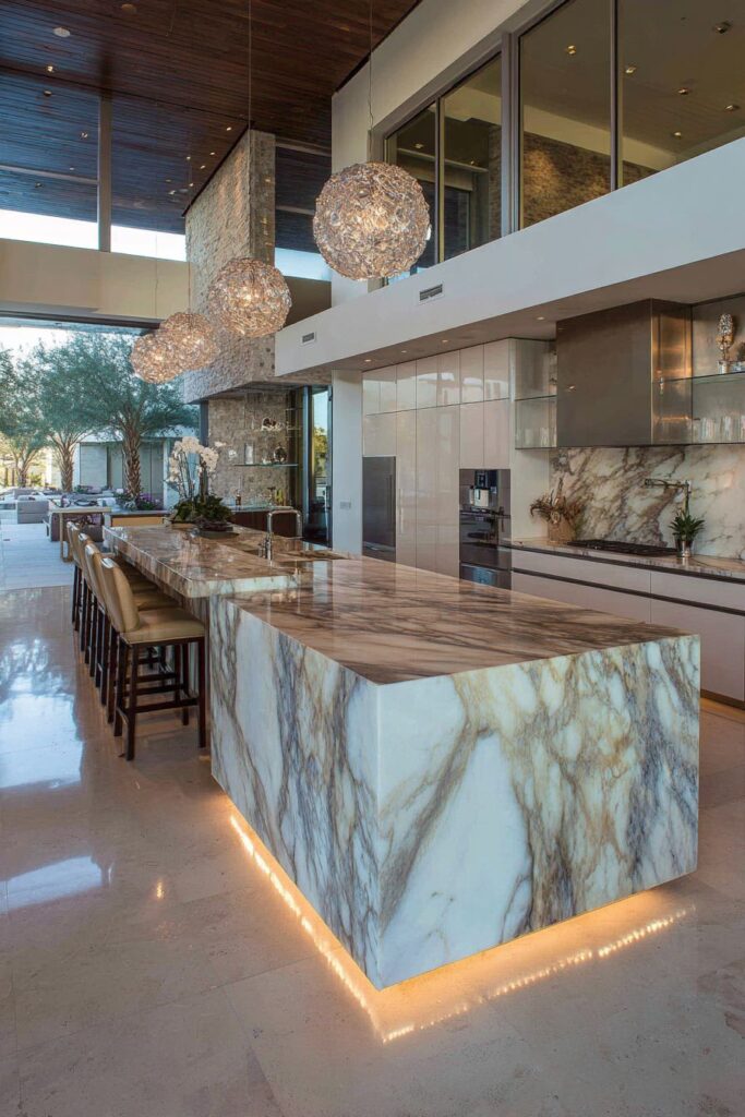 Oversized Island Entertainment Hub