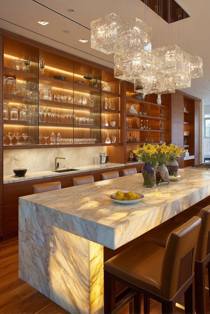 Oversized Island Entertainment Hub