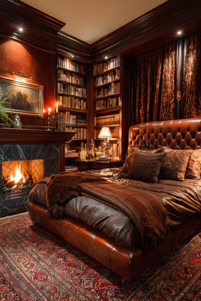 Cognac Leather Library Luxury