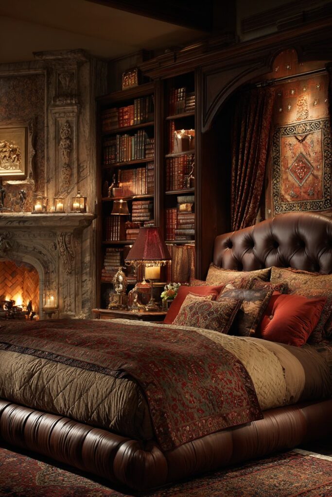 Cognac Leather Library Luxury