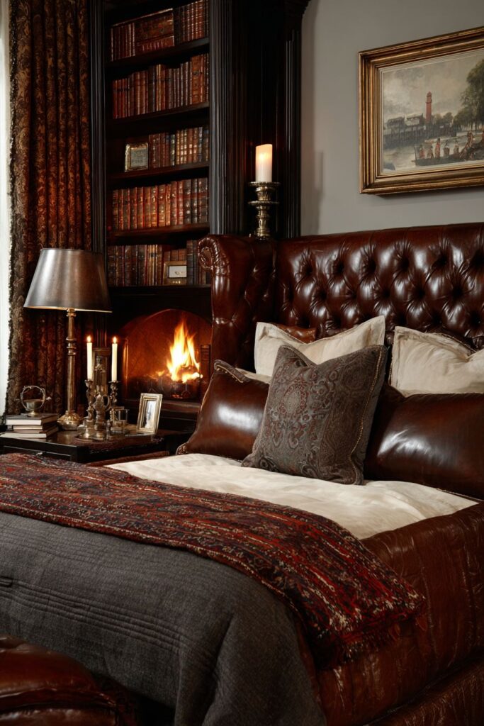 Cognac Leather Library Luxury
