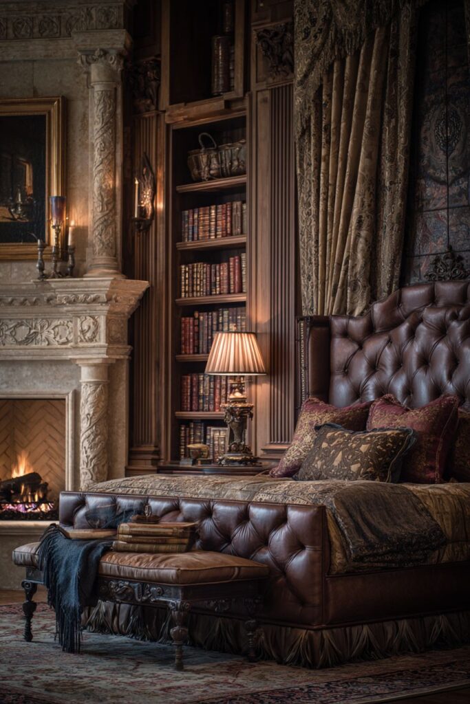 Cognac Leather Library Luxury