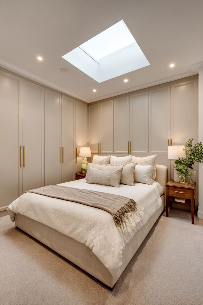 Practical Elegance with Built-In Taupe Storage