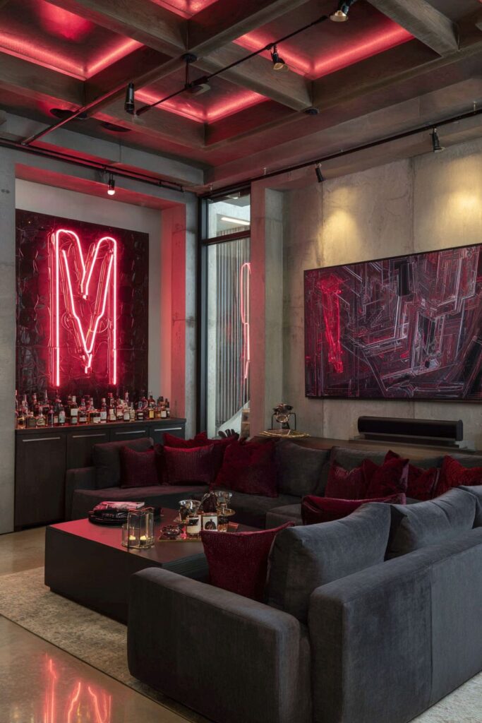 Modern Man Cave Entertainment Sanctuary