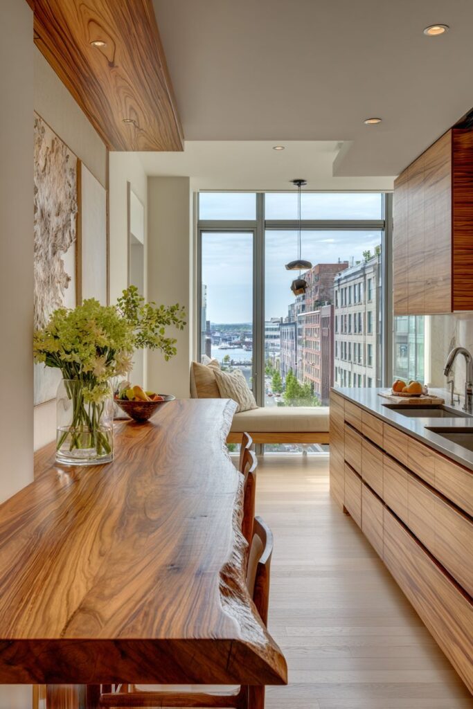 Contemporary Teak with Horizontal Grain