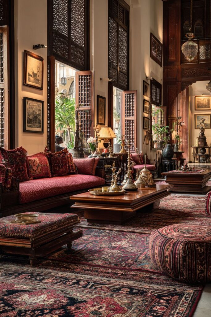 Layered Persian and Arabian Rug Symphony