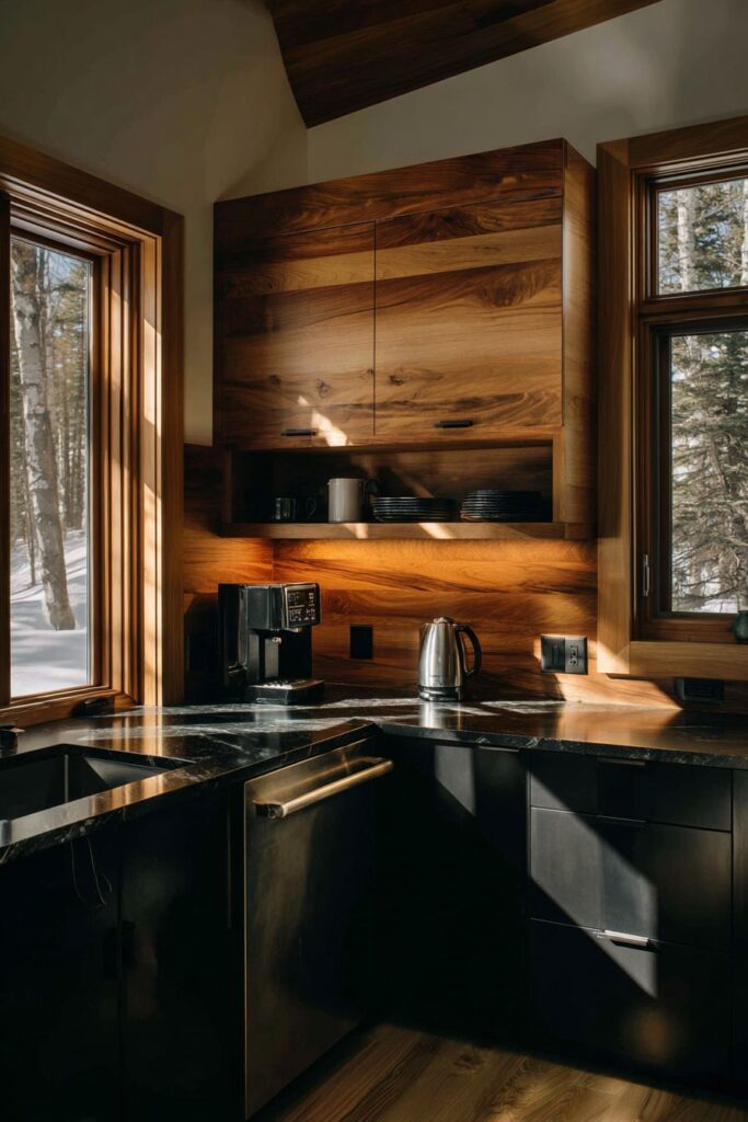 Compact Space Optimization with Black and Wood Combination