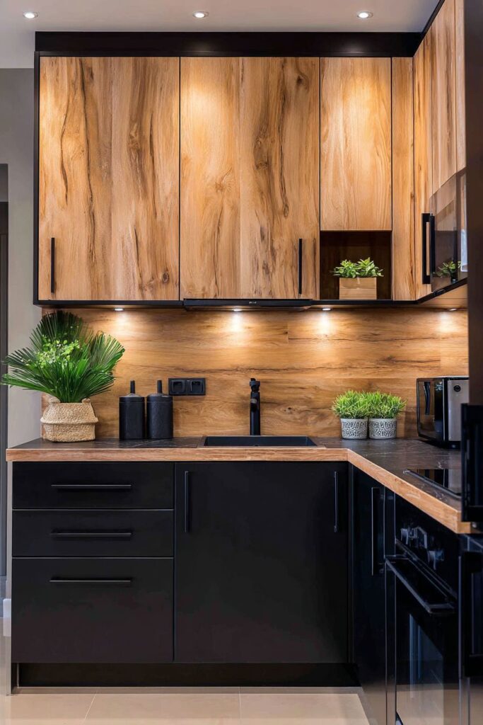 Compact Space Optimization with Black and Wood Combination