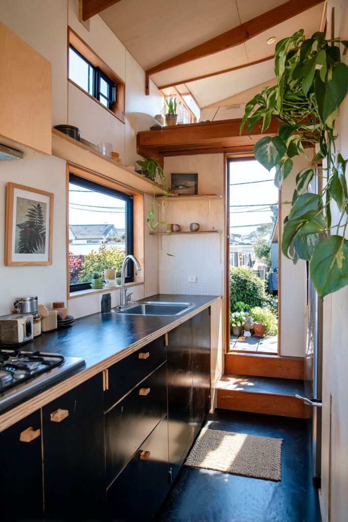 Compact Space Optimization with Black and Wood Combination