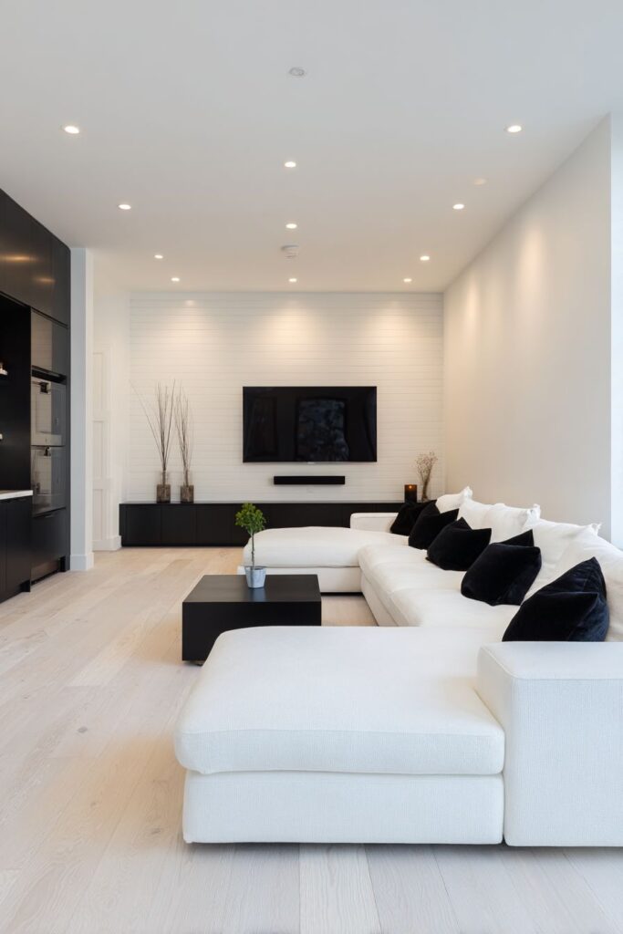 Minimalist Black Media Console Design