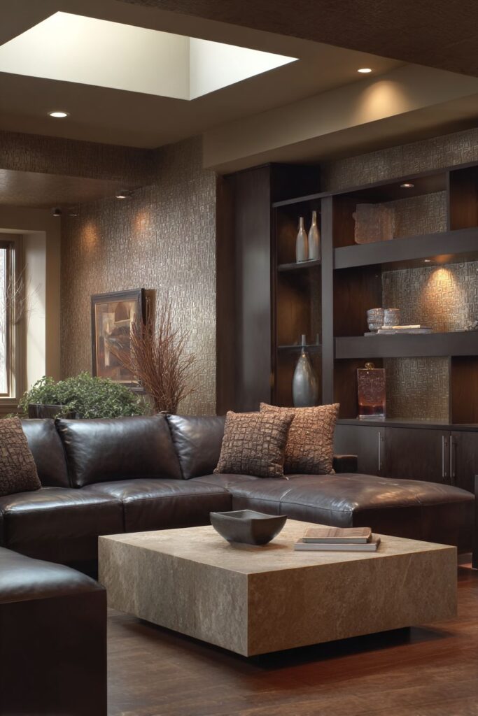 Contemporary Luxury with Geometric Brown Elements