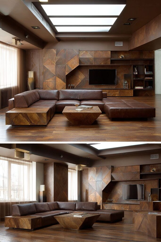 Contemporary Luxury with Geometric Brown Elements