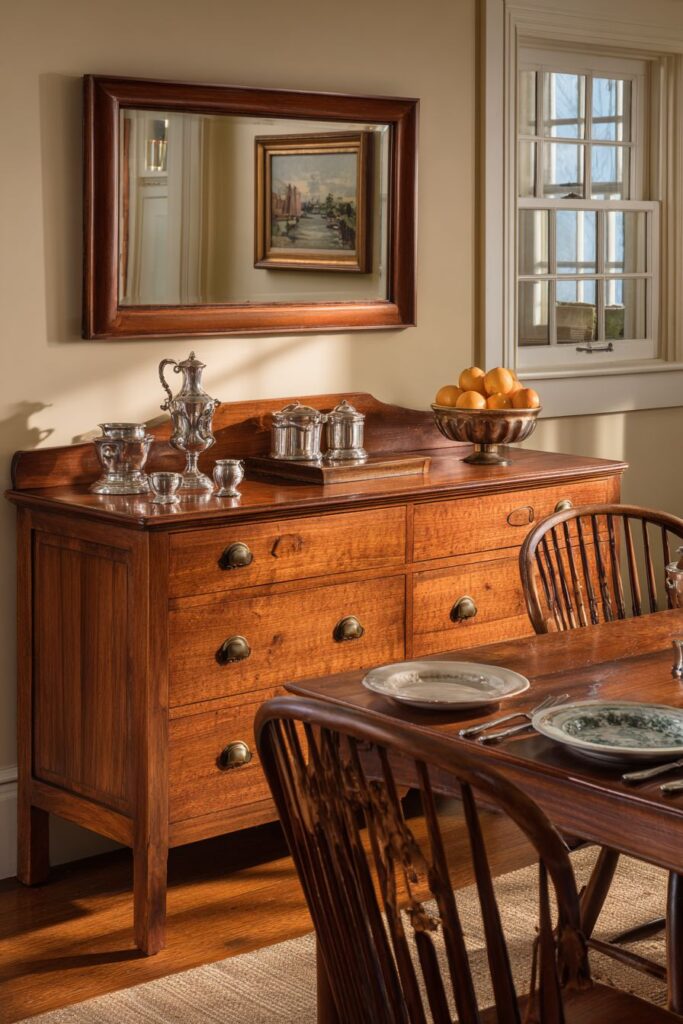 Cherry Wood Sideboard Colonial Craftsmanship