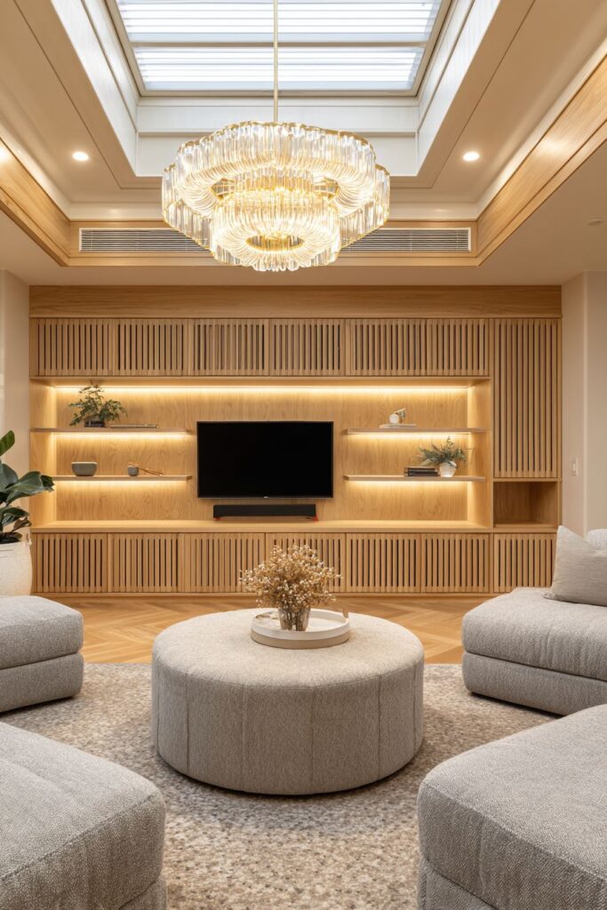 Built-in Entertainment Unit with Hidden Technology