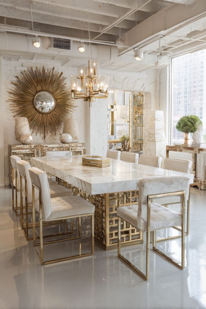 Modern Glam with Geometric Gold and Marble