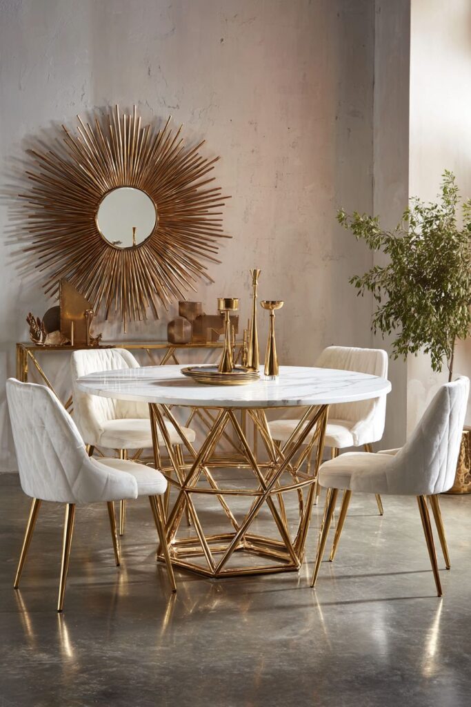 Modern Glam with Geometric Gold and Marble