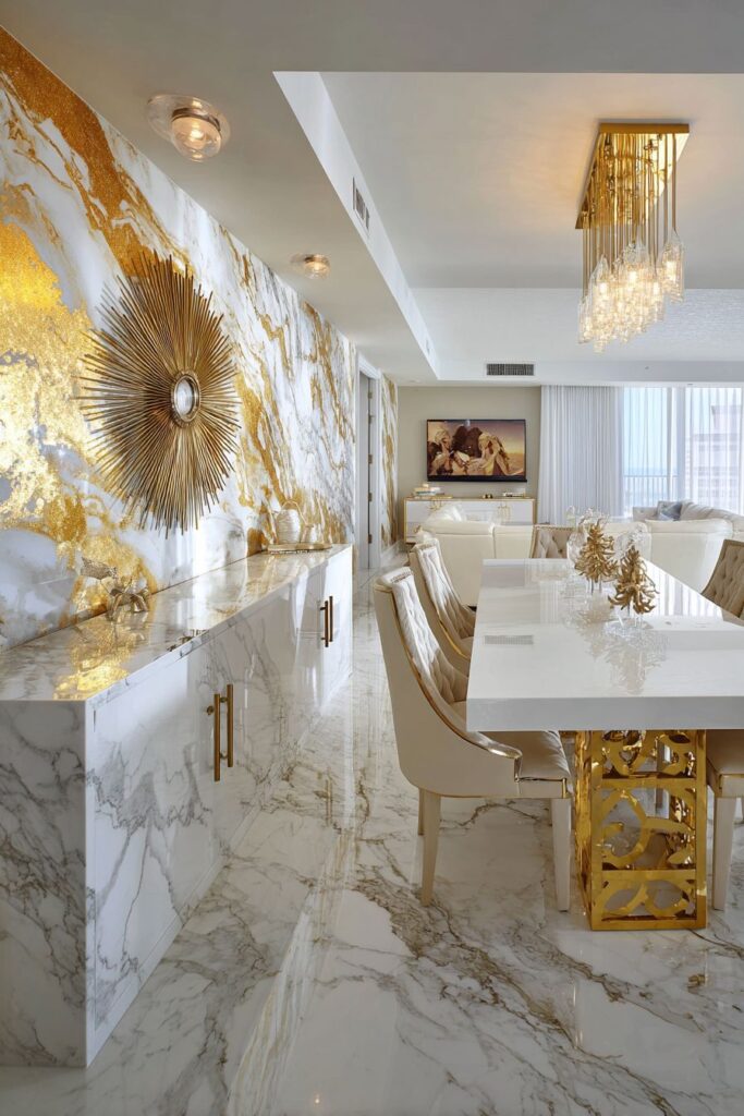 Modern Glam with Geometric Gold and Marble