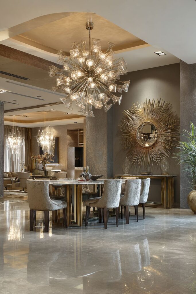 Modern Glam with Geometric Gold and Marble