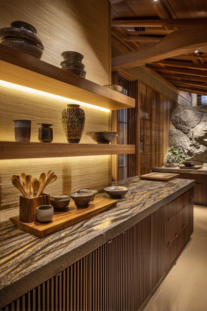 Natural Stone Countertops with Live Edge Details