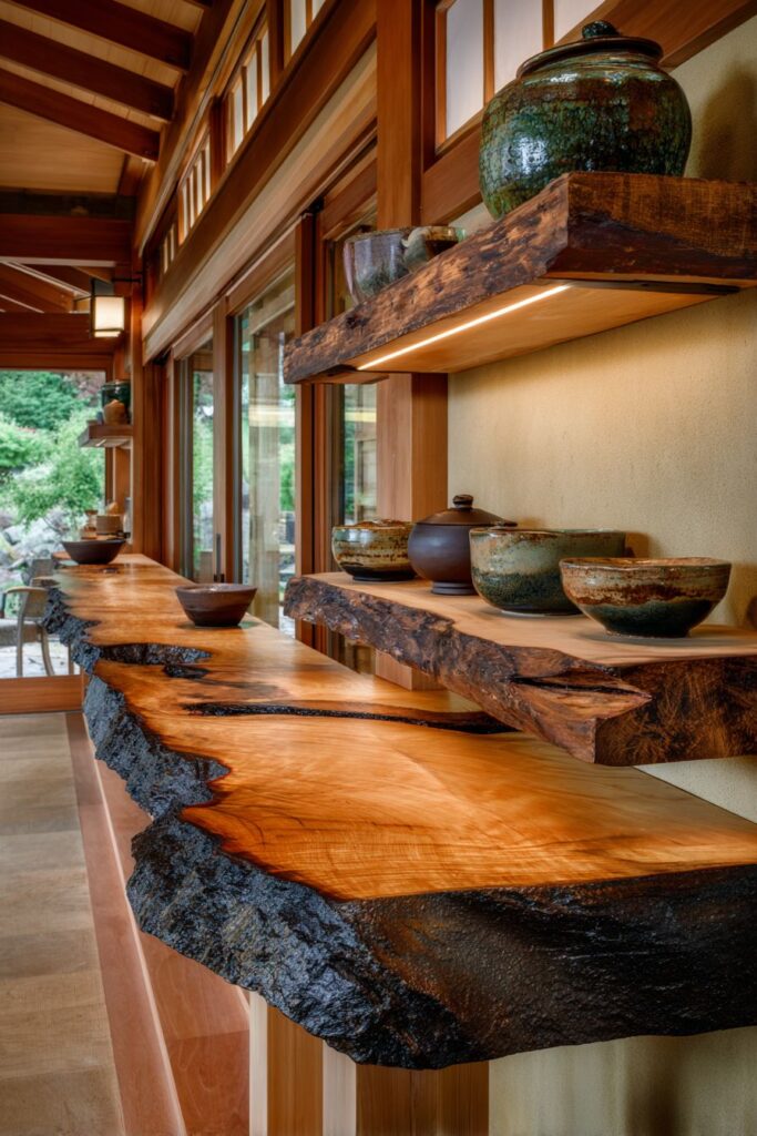 Natural Stone Countertops with Live Edge Details