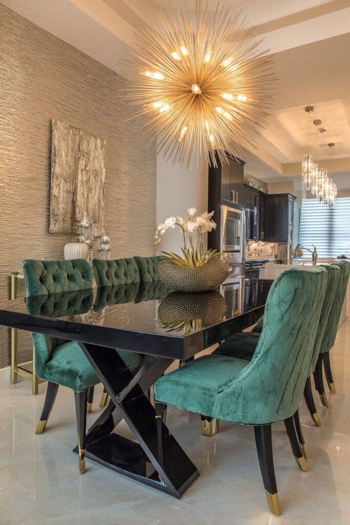 Black Lacquer Drama with Emerald Luxury