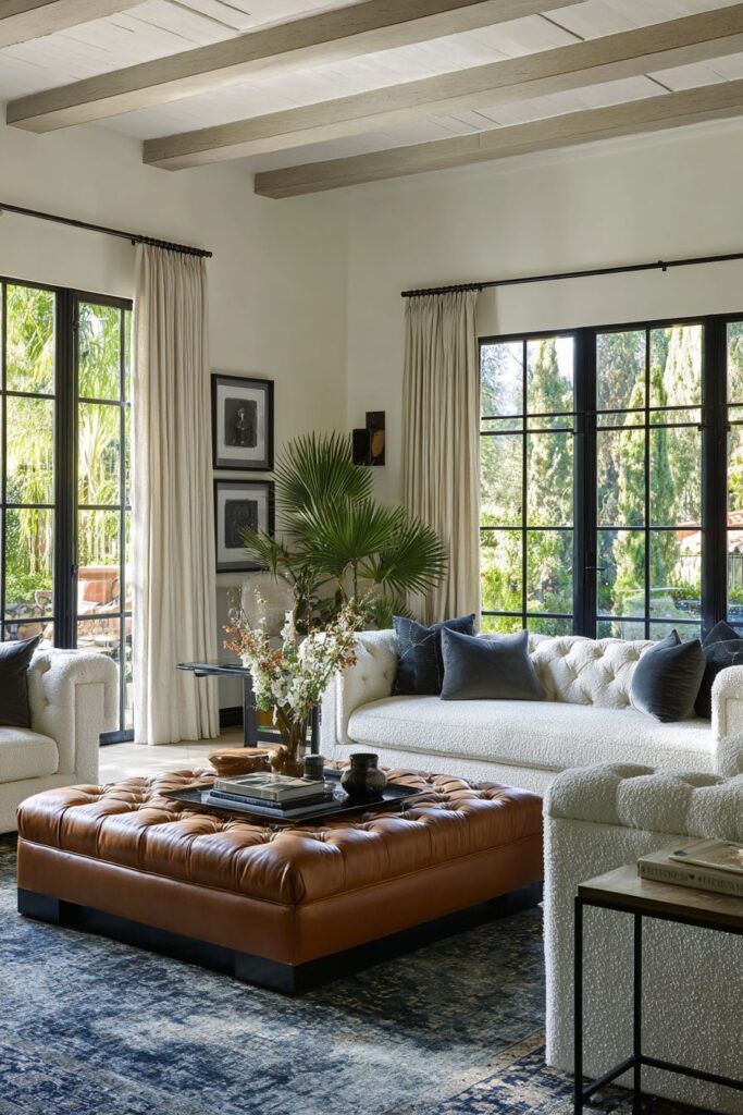 Ivory Bouclé Symmetry with Persian Rug Heritage