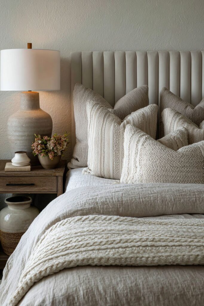 Romantic Textile Layers in Soft Taupe Tones