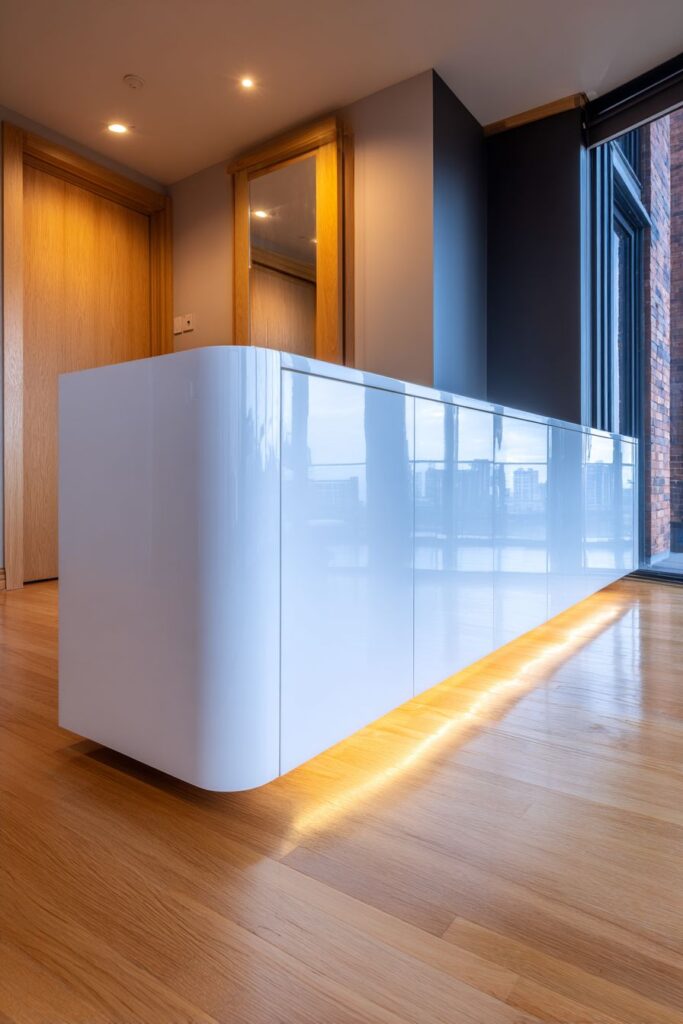 Contemporary High-Gloss White Lacquer