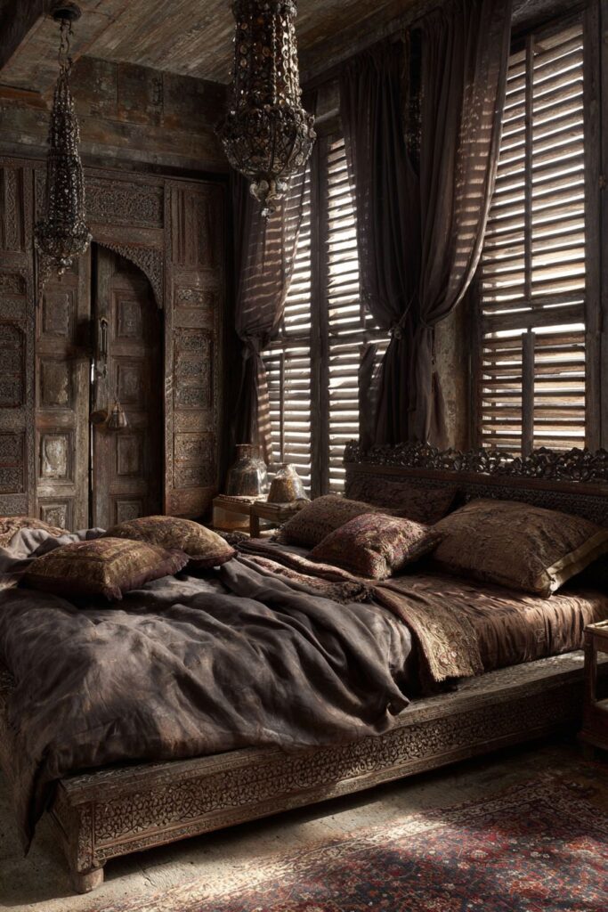Vintage Indian Bedroom with Aged Patina Beauty