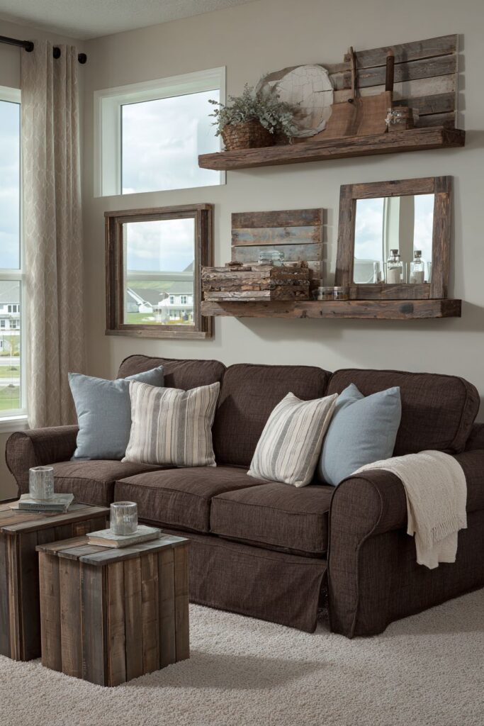 Small Space Brown Living with Smart Storage Solutions