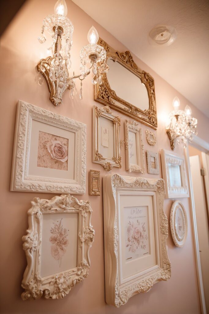 Gallery Wall Composition with Vintage Frames